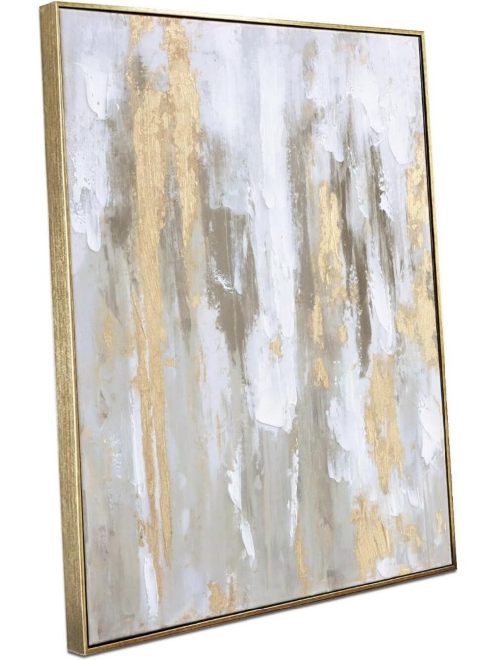Large Gold Abstract 3D Textured Hand-Painted Wall Art Decor, 24"x32
